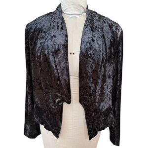 SOHO Apparel Ltd Crushed Velvet Blazer/Jacket Open Front Sz. XL